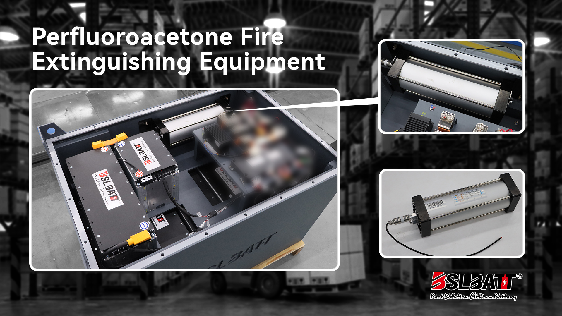 BSL Forklift Lithium Battery Built-in Fire Extinguisher — Eliminate Warehouse Fire Risks